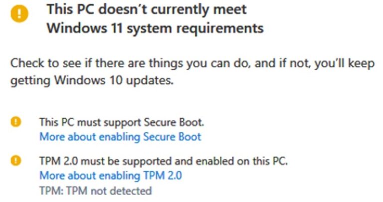 Windows 11 requirements TPM Secure Boot UEFI